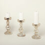 G Decor Set Of Three Frank Aged Glass Candle Holders, thumbnail 1 of 5