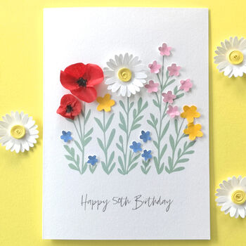 50th Birthday Paper Wild Flower Card, 4 of 5