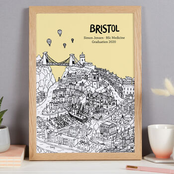 Personalised Bristol Graduation Gift Print, 7 of 9