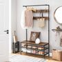 Hall Tree Coat Rack With Bench And Shoe Storage And Hooks, thumbnail 1 of 7