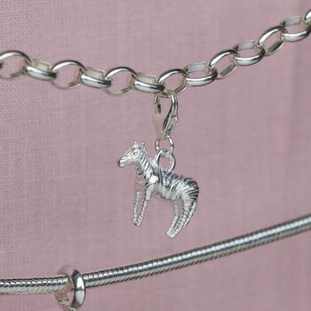 Zebra Charm Sterling Silver, 3 of 8