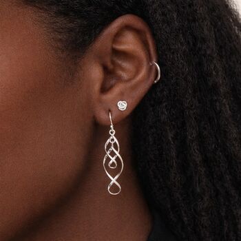 Sterling Silver Simple Knot Stud Earrings – 5mm, 2 of 4