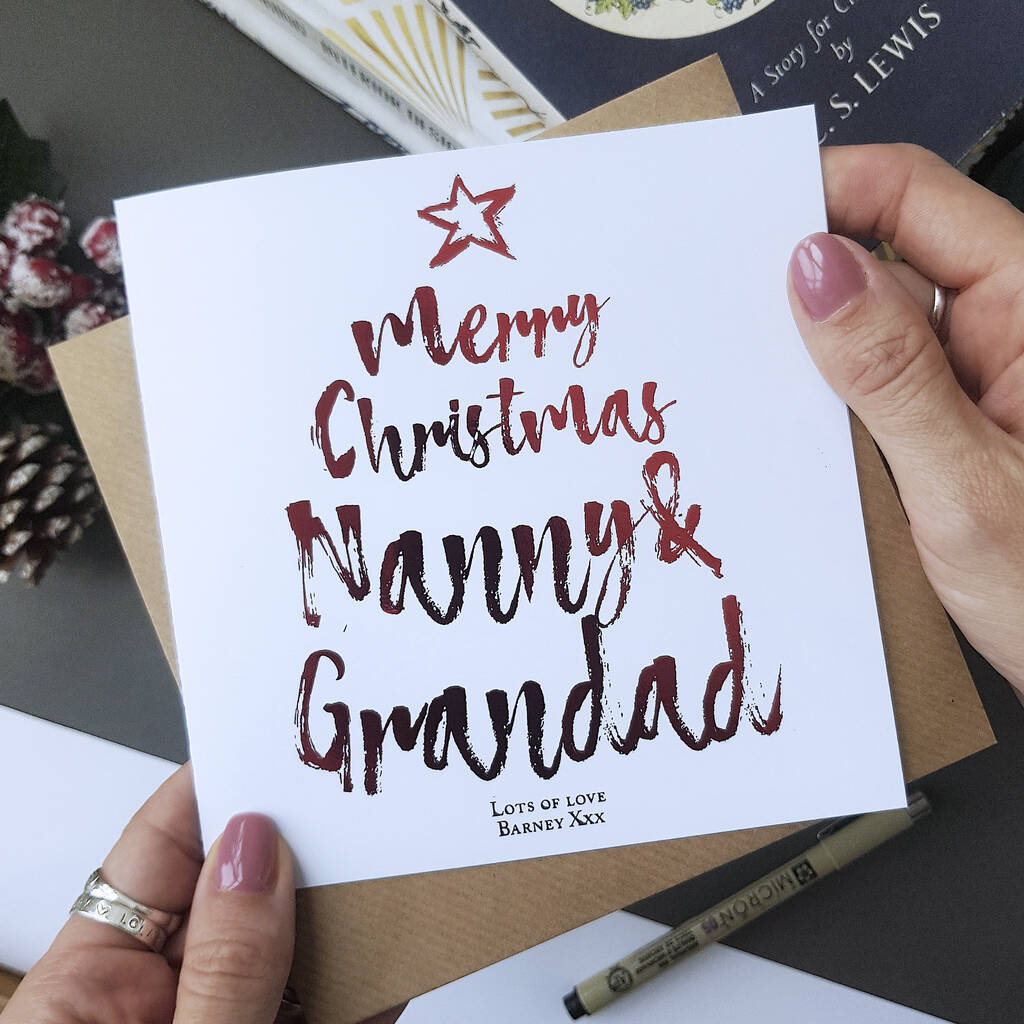 Nanna and Grandad Christmas greetings card