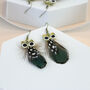 Hand Painted Owl Feather Earrings, thumbnail 4 of 6