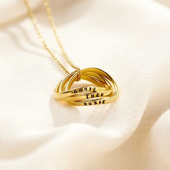 Personalised Infinity Hoop Russian Ring Necklace, 2 of 9