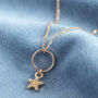Floating Circle Necklace With Personalised Star Charm, thumbnail 5 of 10