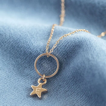 Floating Circle Necklace With Personalised Star Charm, 5 of 10