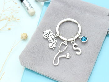 Paramedic Ambulance Personalised Keyring, 8 of 10