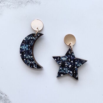 Mix And Match Moon And Star Statement Drop Earrings, 3 of 5