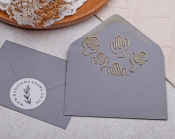 Gold Paper Clips Cactus Shaped, Metal Paperclip For Wedding Or Office Stationery, 2 of 2