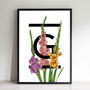 Personalised A To Z Flowers Alphabet Art Print, thumbnail 8 of 12