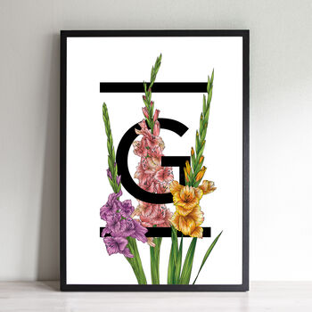 Personalised A To Z Flowers Alphabet Art Print, 8 of 12