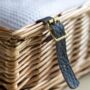 Traditional Lidded Wicker Basket With Leather Straps, thumbnail 4 of 4