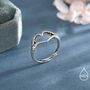 Skeleton Hands Heart Sterling Silver Ring, thumbnail 4 of 10