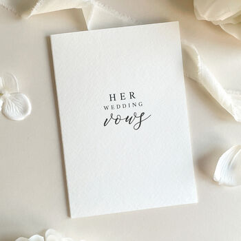 Luxury 'Her Vows' Wedding Vows Card, 7 of 11