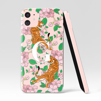 Personalised Tiger Cherry Floral Clear Phone Case, 3 of 5