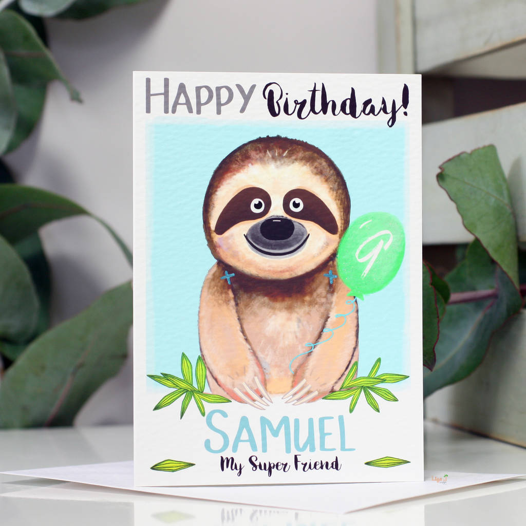 Personalised Sloth Relation Birthday Card, 1 of 9