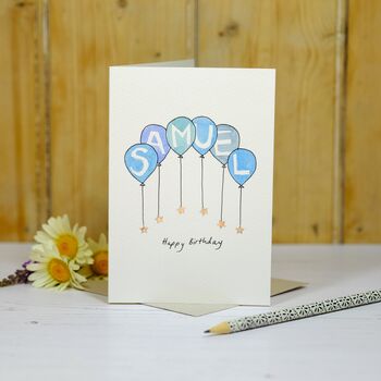 Personalised Handmade Birthday Balloons Card, 10 of 12