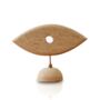 Travertine Eye Sculpture With Brass Accent, thumbnail 3 of 3