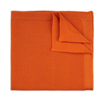 Orange Diamond End Knitted Neck Tie In 100% Soft Polyester, 8 of 11