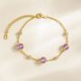Pink Sapphire And Amethyst Bracelet In Sterling Silver And Gold Vermeil, thumbnail 7 of 11
