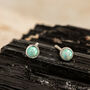 Moon Yellow Opal Recycled Silver Stud Earrings, thumbnail 1 of 5