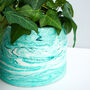 Handmade Green And White Marble Plant Pot, thumbnail 4 of 6