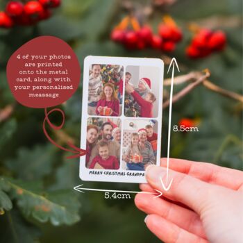Christmas Photo Collage Metal Wallet Keepsake, 3 of 3