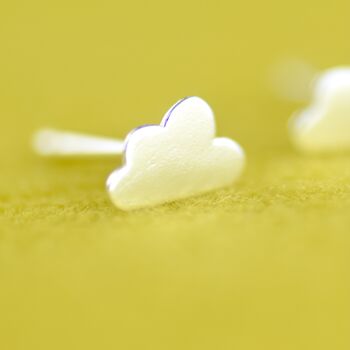 Sterling Silver Cloud Stud Earrings, 3 of 6
