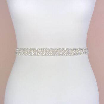 Bella Pearl And Diamante Bridal Belt Or Sash, 4 of 10