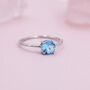 Genuine Swiss Blue Topaz Ring In Sterling Silver, thumbnail 2 of 11
