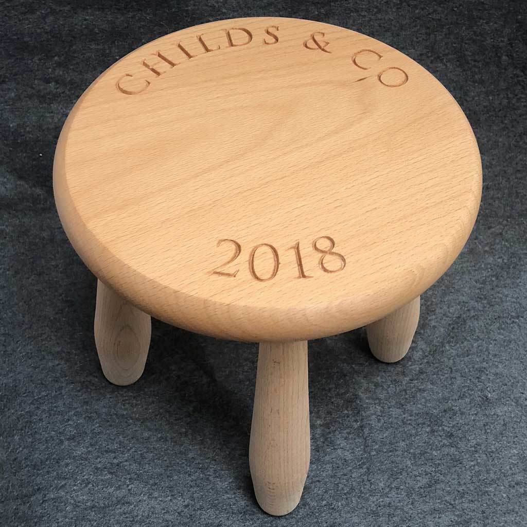 personalised wooden stool for child