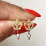 Crown Pearl Earrings, thumbnail 1 of 3