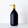 Matt Black Glass Bottle With Brass Gold Metal Pump, thumbnail 7 of 8