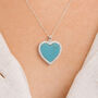 Twinkling Sterling Silver Turquoise Heart Necklace, thumbnail 1 of 11