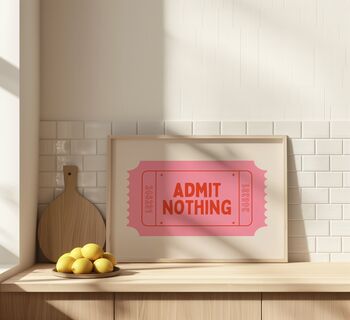 Admit Nothing Landscape Wall Print | Red Orange And Blush Pink, 2 of 4