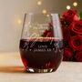 Bows And Hearts Happy Valentine's Day Stemless Glass With Red Heart Gift Set, thumbnail 2 of 7