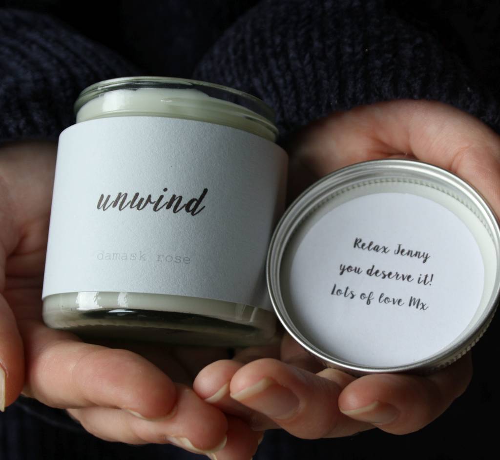 Personalised Unwind Secret Message Scented Candle, 1 of 3