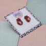 Anatomic Heart Red Glitter Resin Earrings, thumbnail 3 of 4