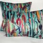 Velvet Turquoise Rectangular Tropical Cushion Cover, thumbnail 4 of 5