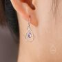 Sterling Silver Delicate Moonstone Droplet Drop Hook Earrings, thumbnail 2 of 10