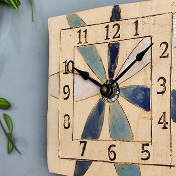 Large Numbers Blue Daisy Wall Clock, 4 of 6
