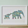 Personalised Baby Elephant And Mother Artwork, thumbnail 6 of 12