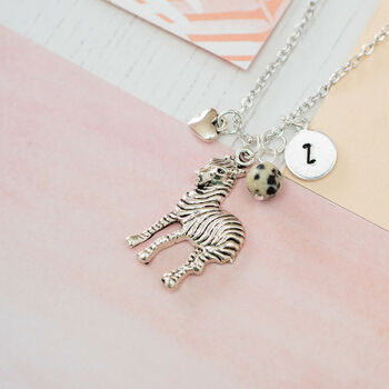 Personalised Zebra Charm Necklace, 2 of 3