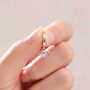 Sterling Silver Moonstone Evil Eye Huggie Hoop Earrings, thumbnail 5 of 10
