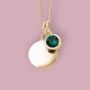 Genuine Emerald Cz Necklace In 18ct Gold Plated Silver, thumbnail 1 of 12