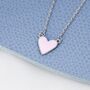 Pink Heart Pendant Necklace In Sterling Silver, thumbnail 3 of 12