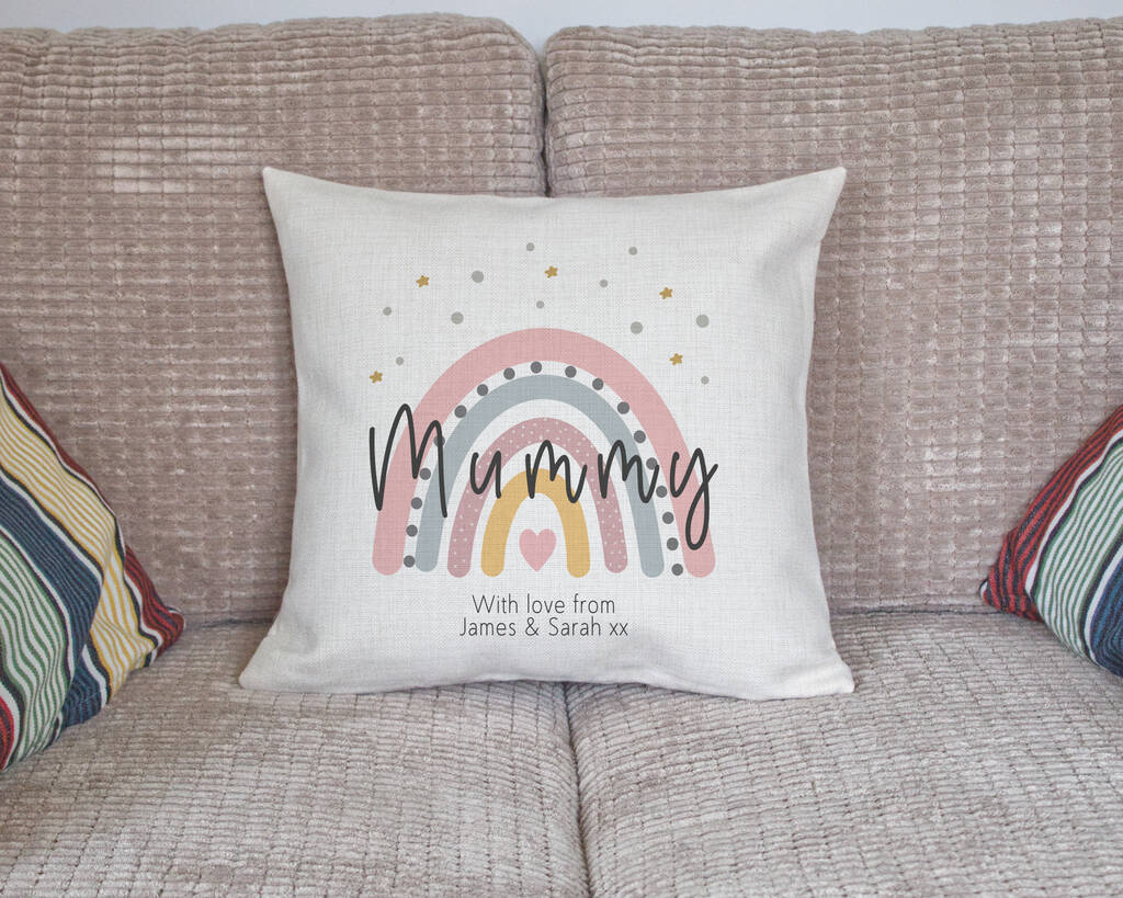 Personalised Mummy Rainbow Cushion By Beespoked Studio