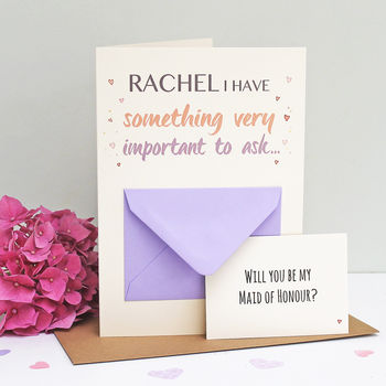 'Will You Be My Maid Of Honour?' Secret Message Card, 4 of 4