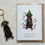 Black Labrador Dog Wooden Keyring With Optional Christmas Card, thumbnail 6 of 7